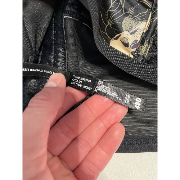 Torrid XO Plunge Corset Push Bra in Skull Floral Print women's Plus Size 48D - Picture 3 of 5